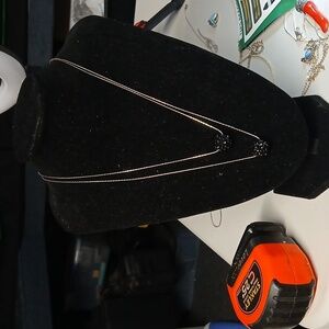 Elegant Silver Tone Necklace with Black Accents